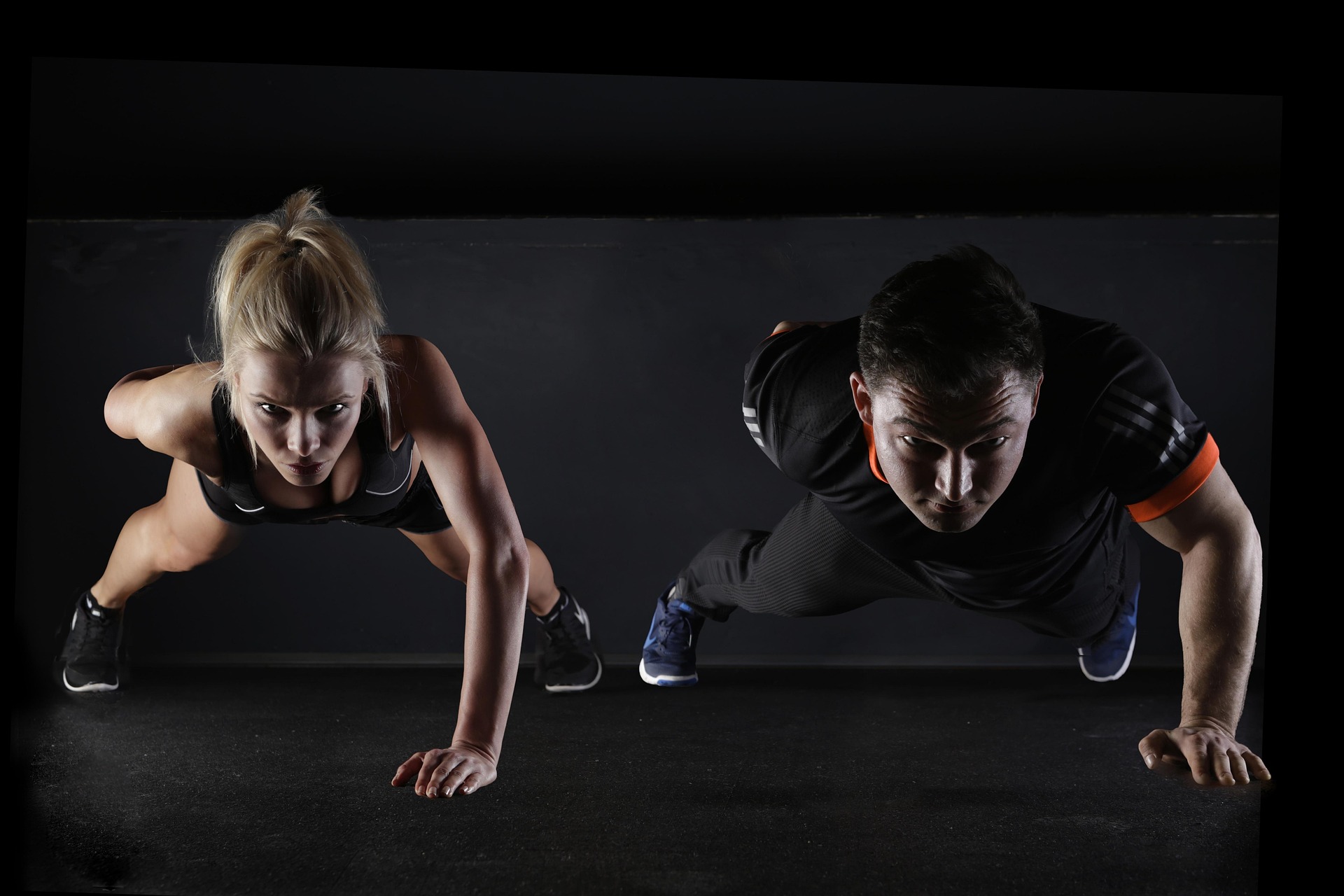 Training partners pushing through a partner workout